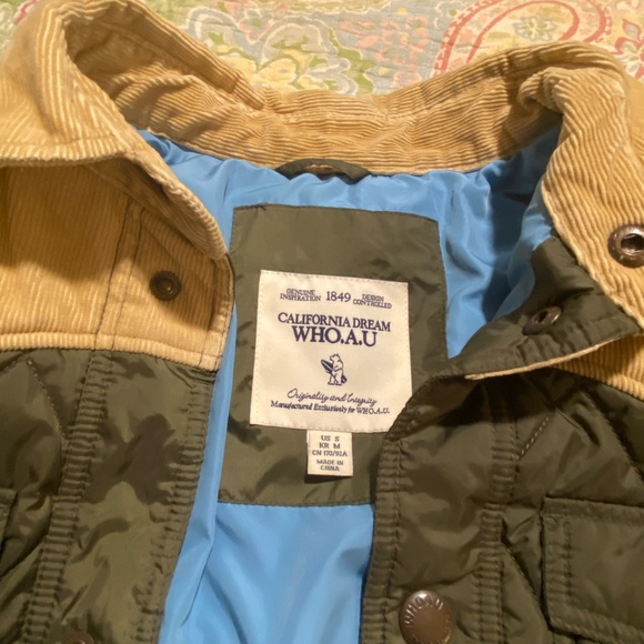 California Dream Who.A.U sz S Green Quilted Coat - Picture 5 of 8